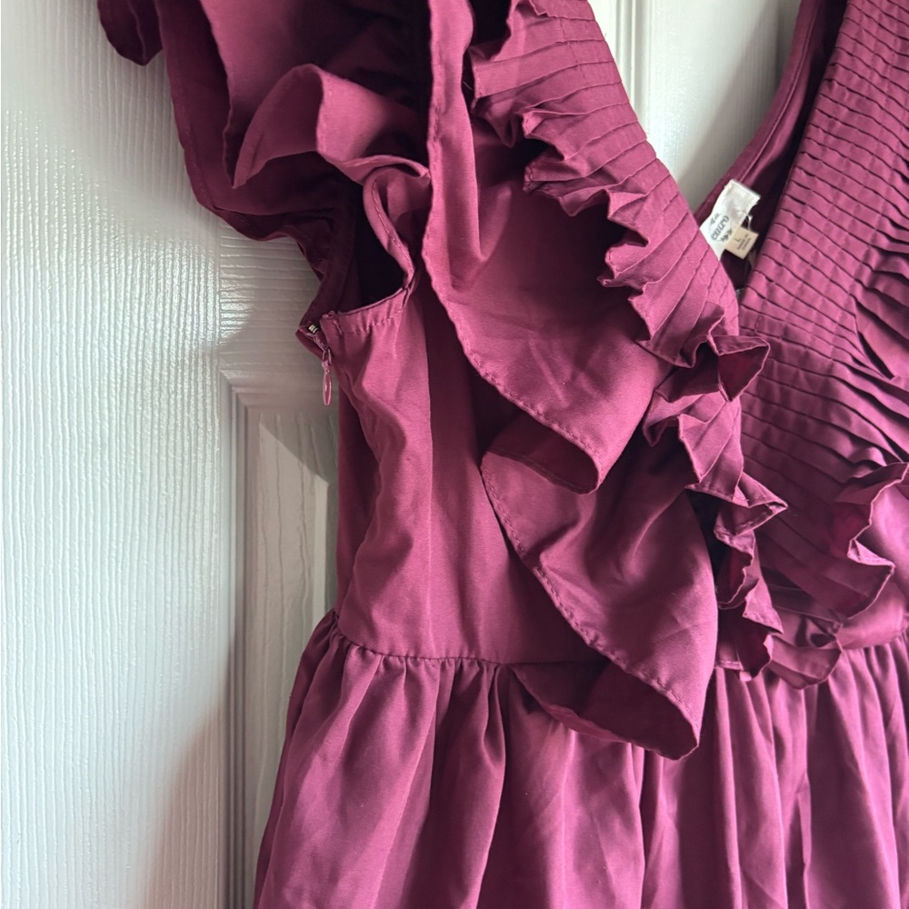 entro Plum Ruffle V-Neck Mini Dress - Picture 3 of 9